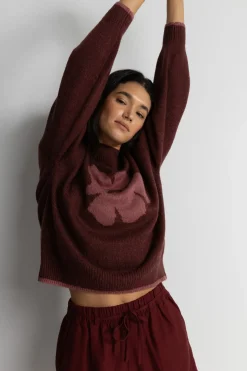 Juliet Floral Jumper Burgundy