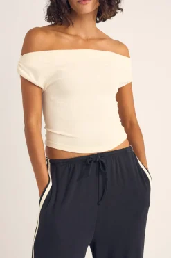 Juno Off Shoulder Top Cream
