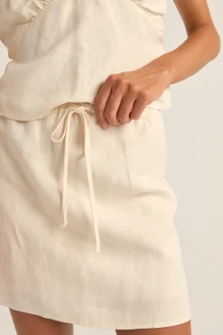 Lenny Drawcord Skirt Cream