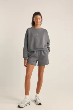 Logo Crew Neck Fleece Charcoal