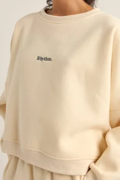 Logo Crew Neck Fleece Oatmeal