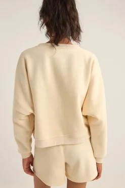 Logo Crew Neck Fleece Oatmeal