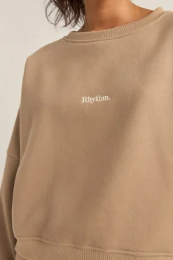 Logo Crew Neck Fleece Taupe