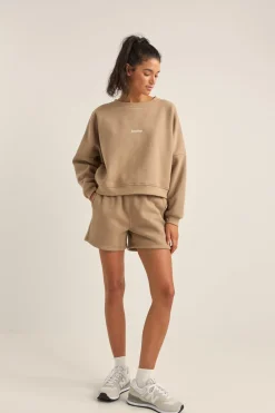 Logo Fleece Shorts Taupe