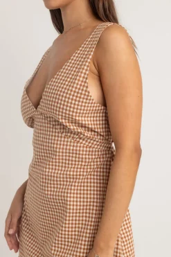 Lola Check Mini Dress Clay