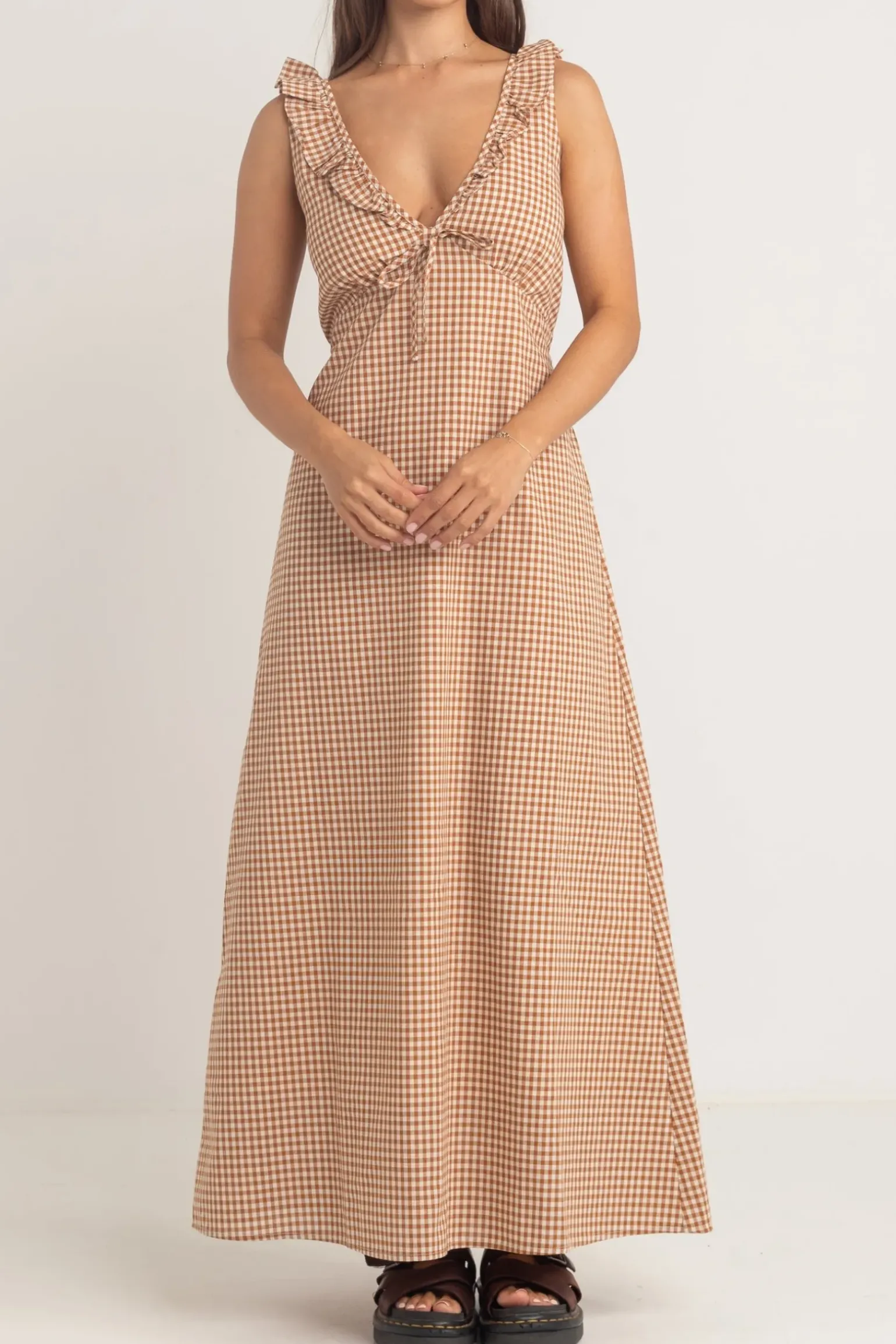 Lola Check Ruffle Clay