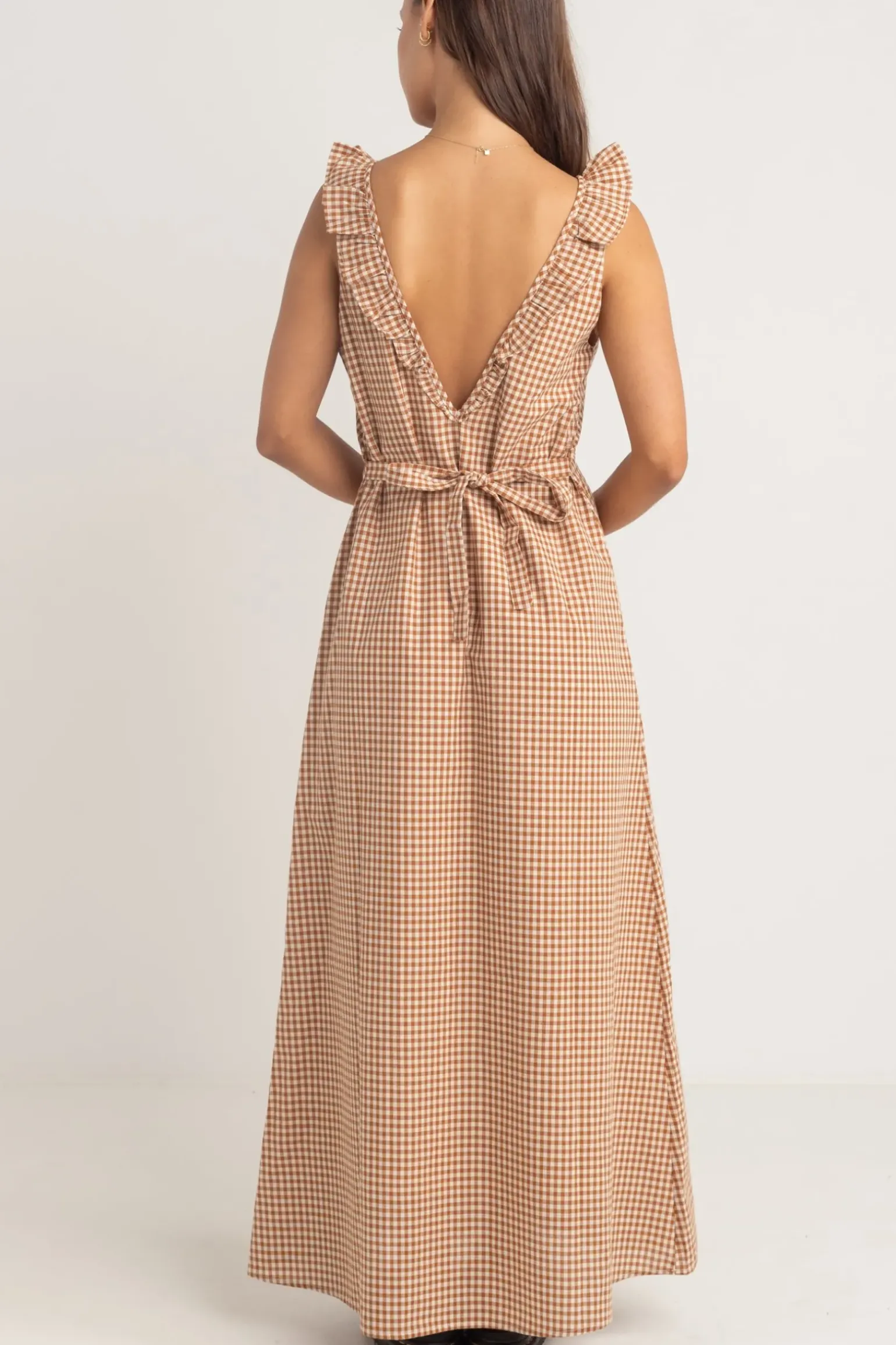 Lola Check Ruffle Clay