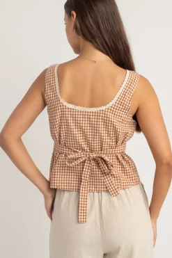 Lola Check Top Clay