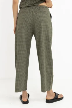 Louise Check Drawstring Pant Olive