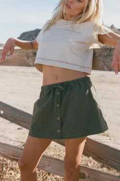 Louise Check Skort Olive