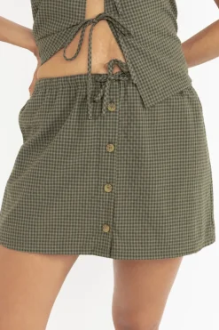 Louise Check Skort Olive