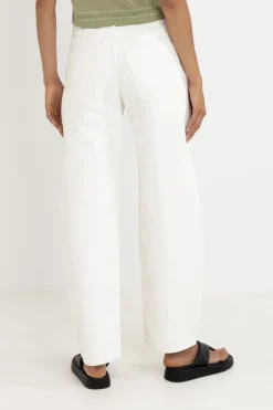 Low-Rise Barrel Denim Pant White