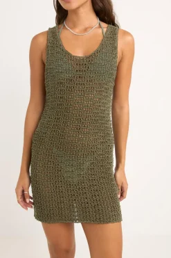 Maddi Scoop Neck Mini Dress Olive