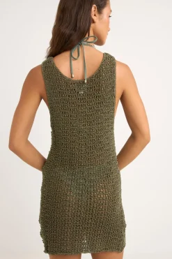 Maddi Scoop Neck Mini Dress Olive