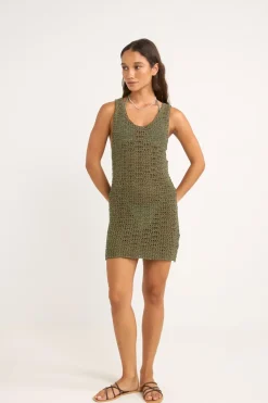 Maddi Scoop Neck Mini Dress Olive