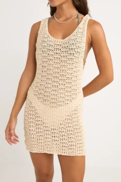Maddi Scoop Neck Mini Dress Creme