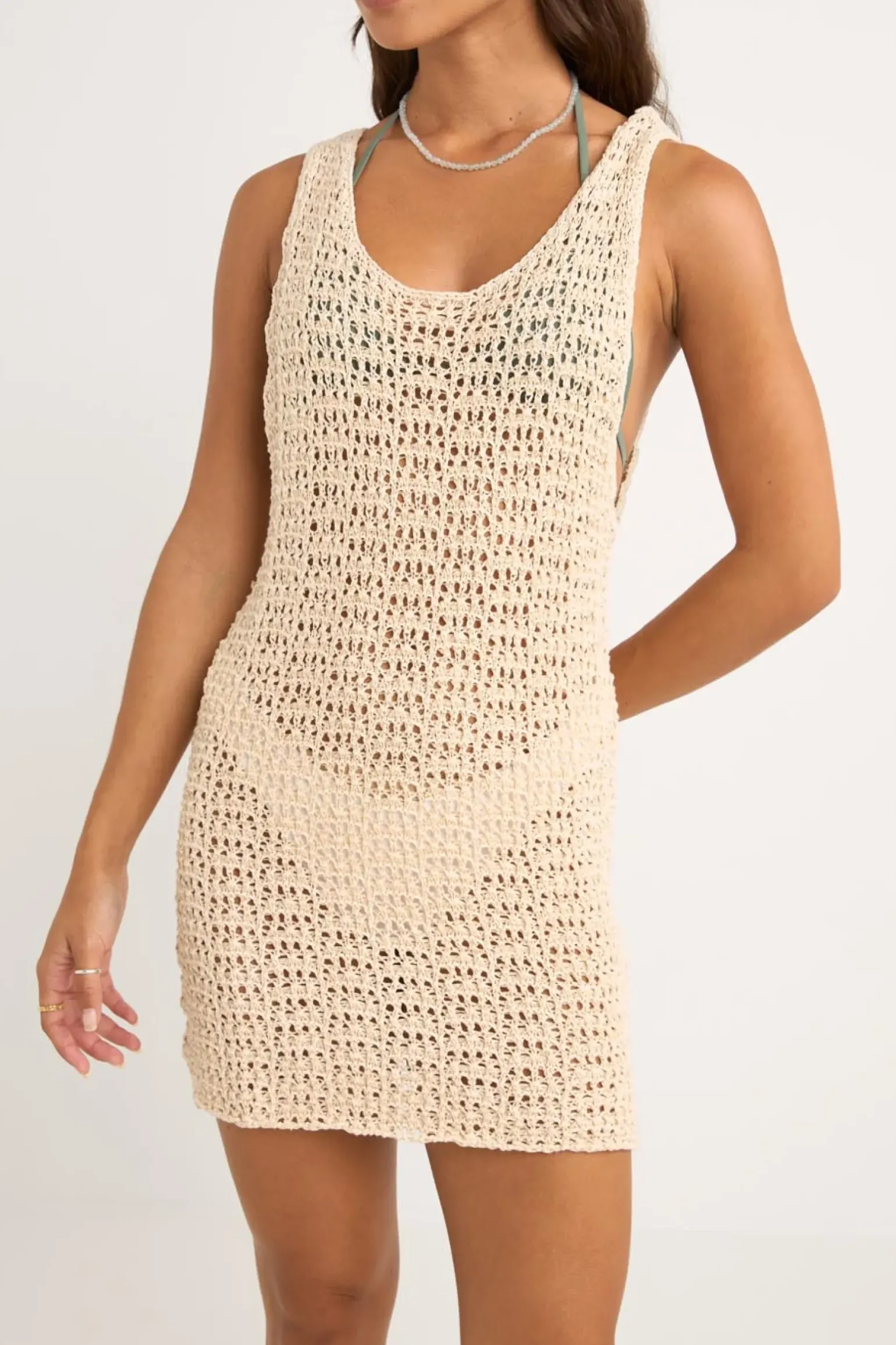 Maddi Scoop Neck Mini Dress Creme