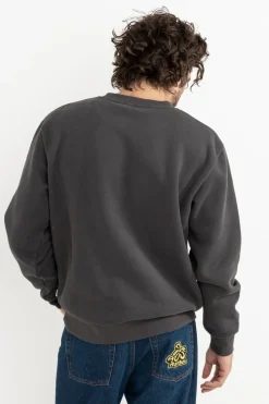 Markings Fleece Crew Stone Blue