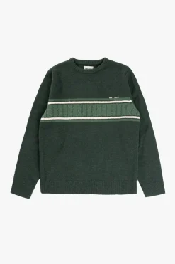 Mohair Stripe Knit Dark Green