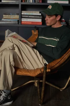 Mohair Stripe Knit Dark Green