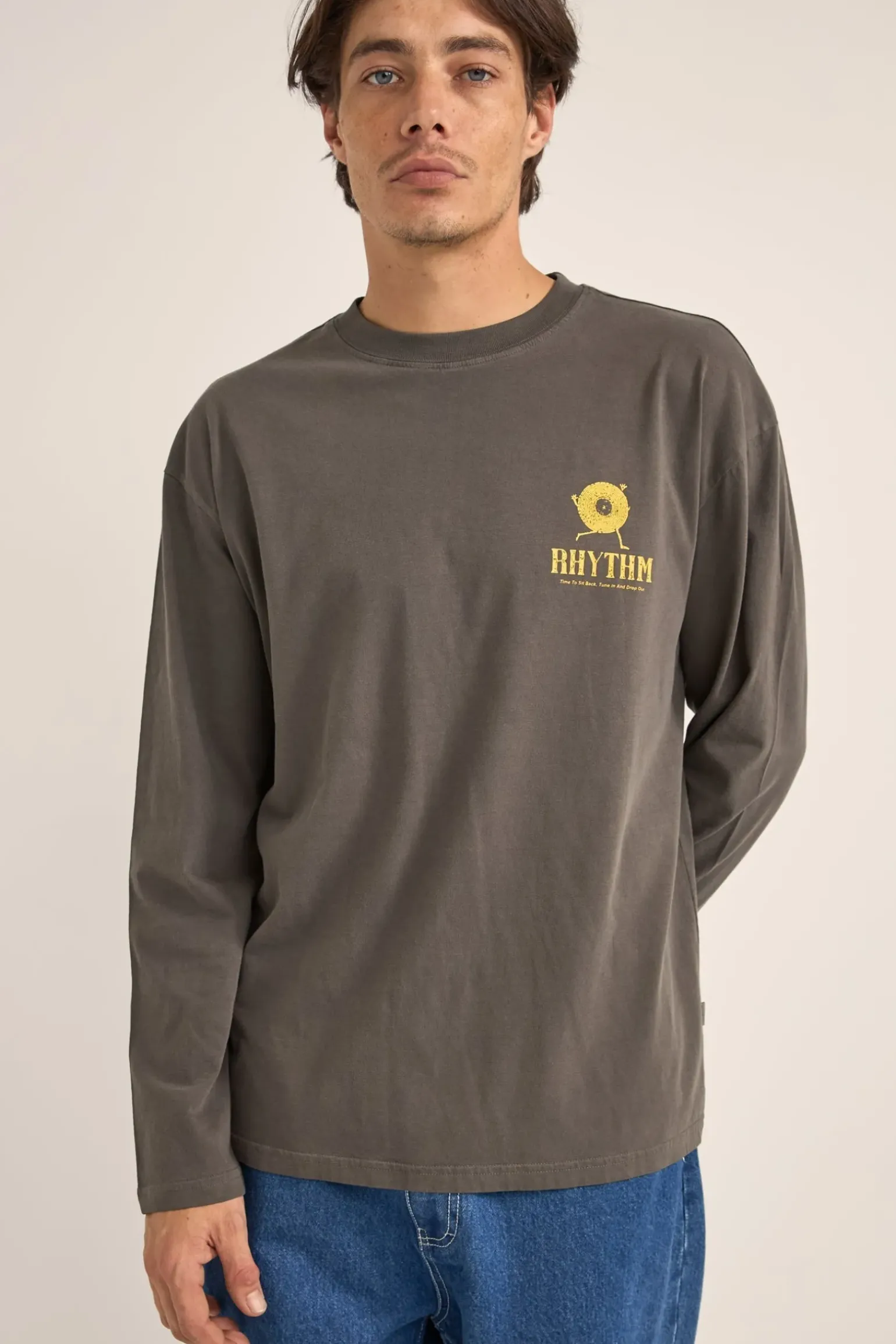 Record Vintage Ls T-Shirt Vinatge Black