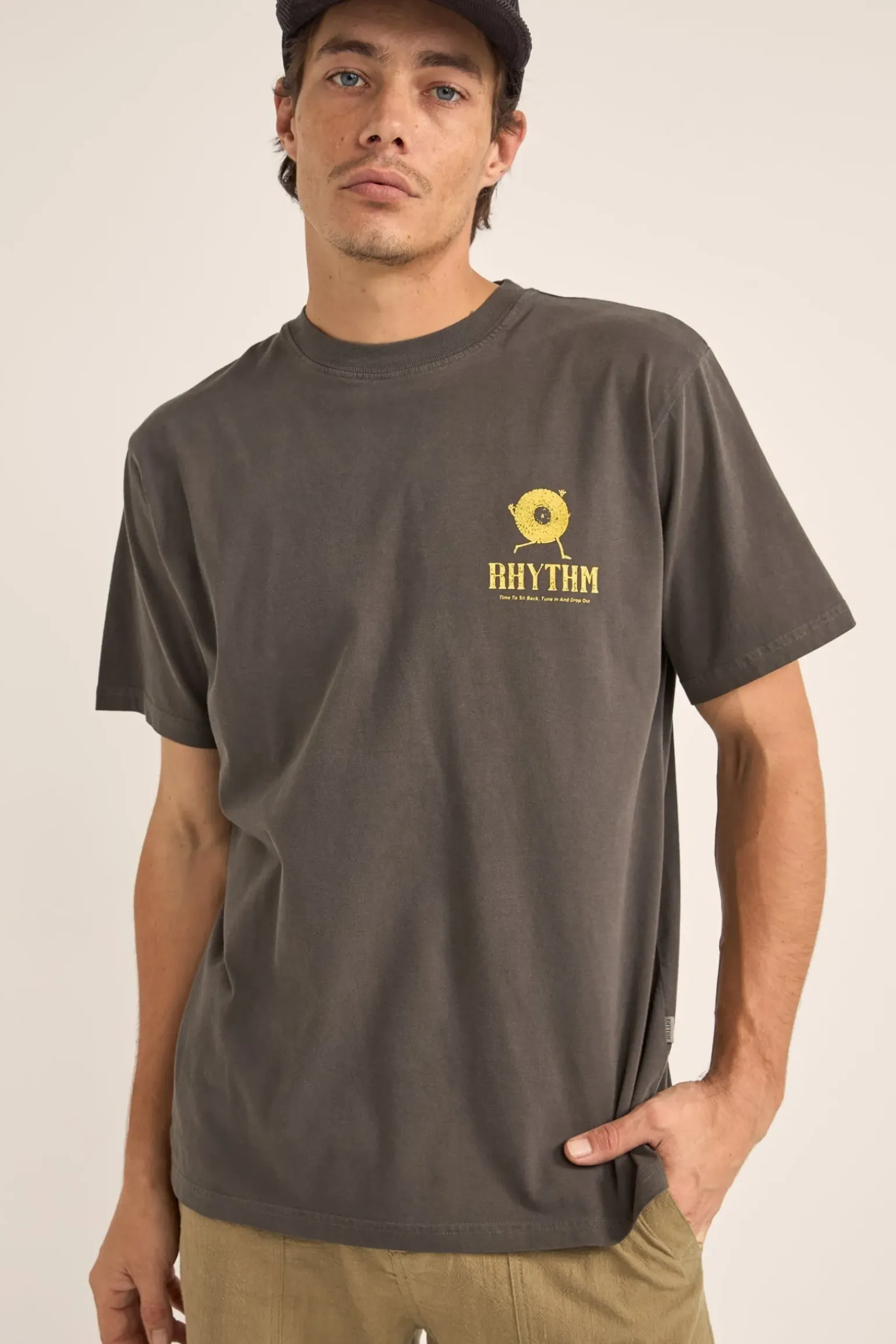 Record Vintage Ss T-Shirt Vintage Black