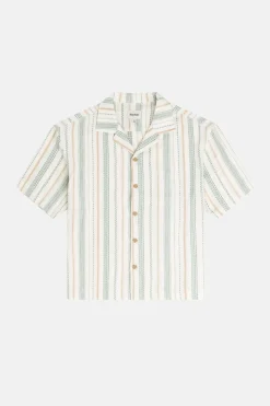 Relaxed Stripe Ss Shirt Olive
