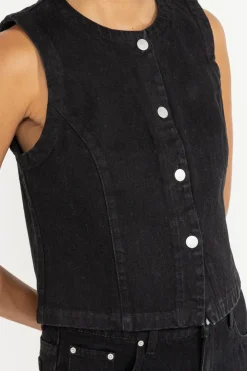 Riley Denim Vest Vintage Black