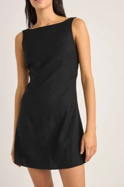 Roselle Tie Back Mini Dress Black