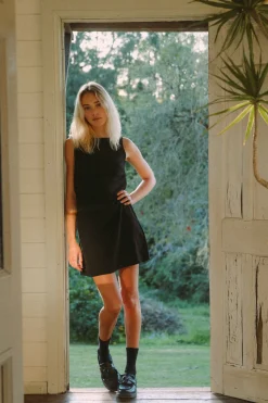 Roselle Tie Back Mini Dress Black