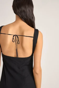 Roselle Tie Back Mini Dress Black