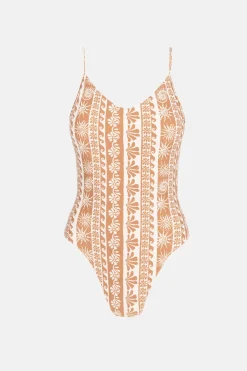 Seafarer Tie Back Minimal One Piece  Brown