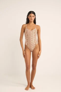 Seafarer Tie Back Minimal One Piece  Brown