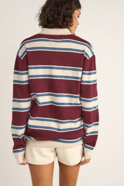 Siglo Knit Ls Polo Burgundy
