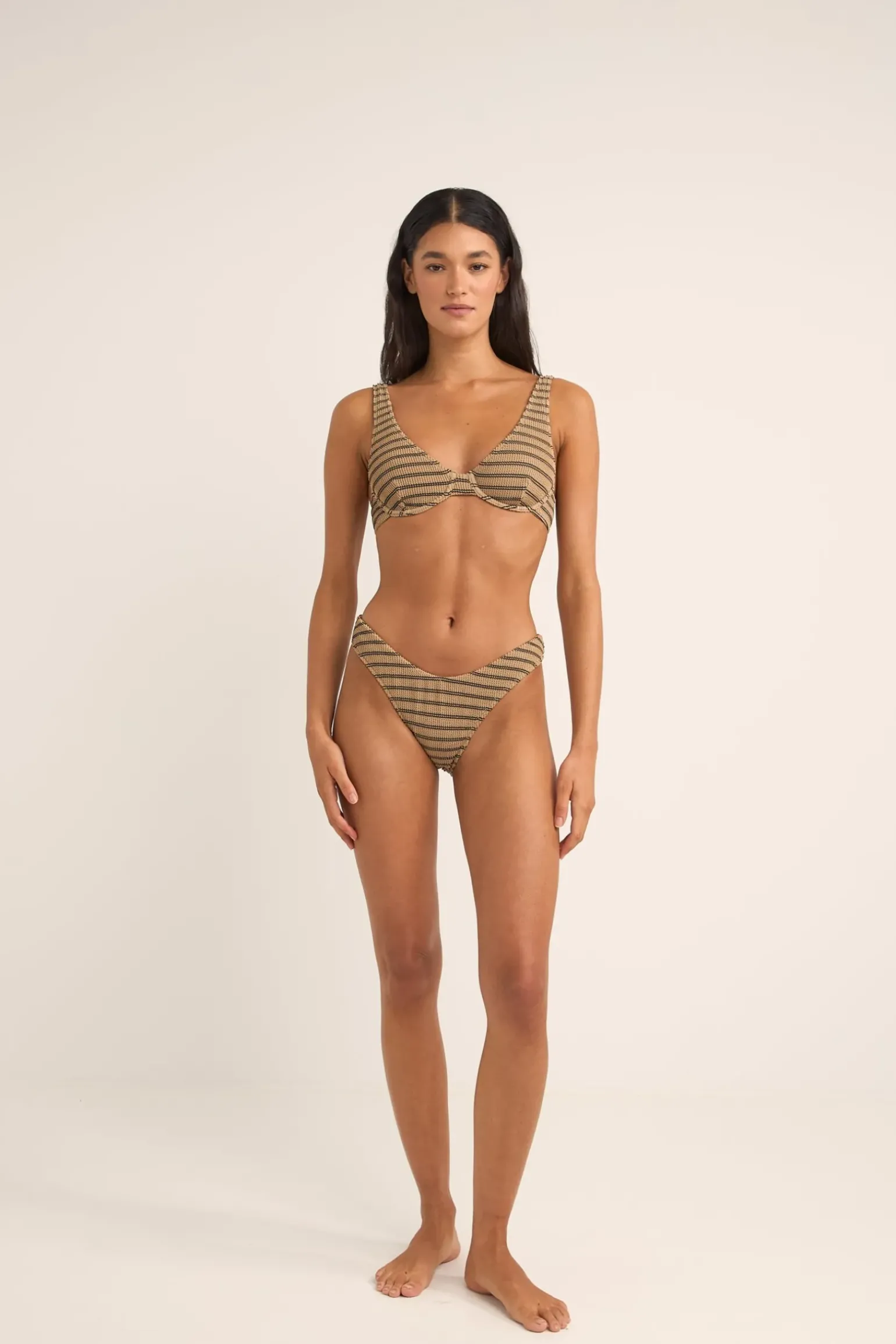 Sol Stripe Hi Cut Pant Black