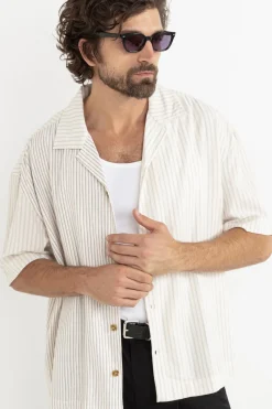 Stripe Exchange Relaxed Ss Shirt Brown