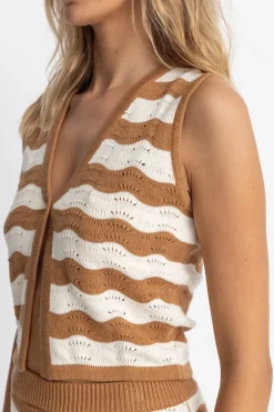 Sunny Knit Vest Cacao Stripe