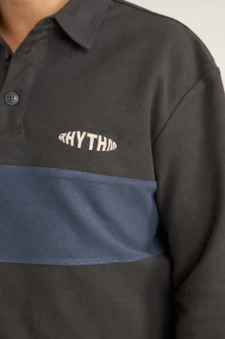 Terry Vintage Ls Rugby Shirt Charcoal