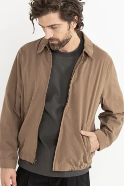 Twill Bomber Jacket Brown