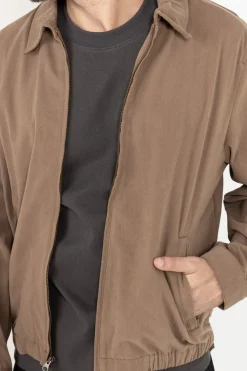 Twill Bomber Jacket Brown