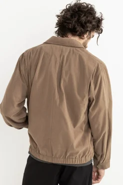 Twill Bomber Jacket Brown