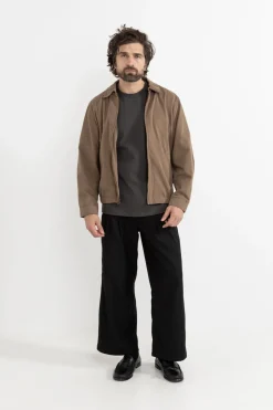 Twill Bomber Jacket Brown