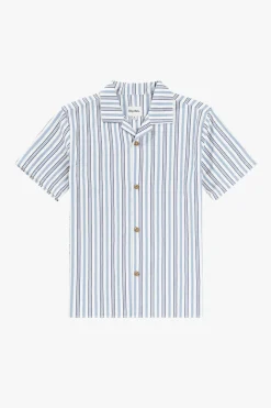 Vacation Stripe Ss Shirt Blue