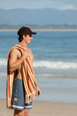 Vacation Stripe Towel Burnt Orange