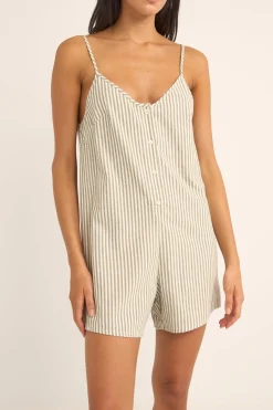 Valley Stripe Adjustable Romper Ivy