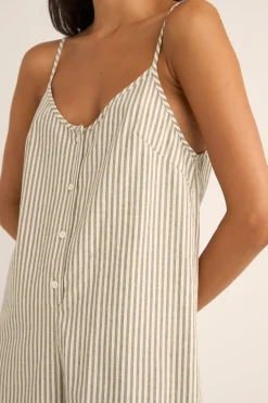 Valley Stripe Adjustable Romper Ivy