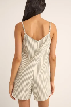 Valley Stripe Adjustable Romper Ivy