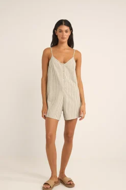 Valley Stripe Adjustable Romper Ivy