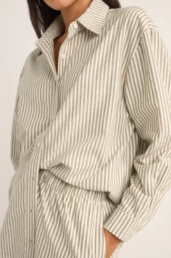 Valley Stripe Oversized Shirt Ivy