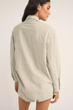 Valley Stripe Oversized Shirt Ivy